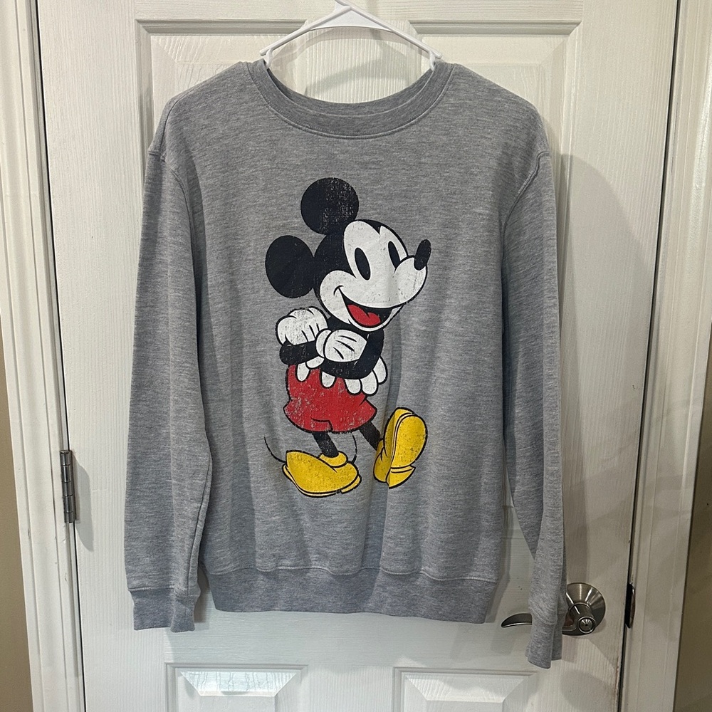 Disney Gray Sweater with Mickey Mouse Design